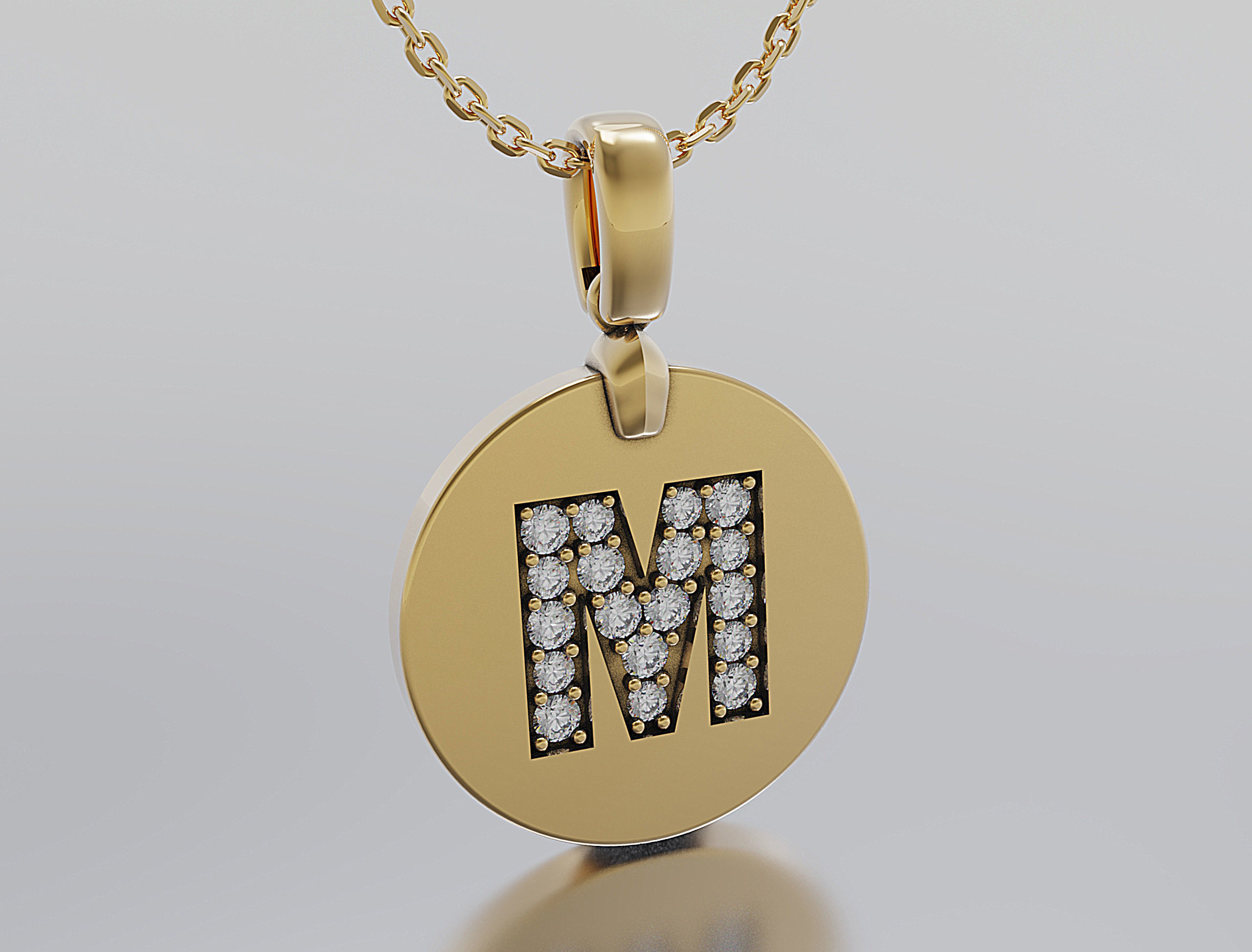 lettres pendentif alphabets or argent bijoux bijou chaîne pendaison brillant entreprise l'amour précieux rétro imprimable ancien langue police caractère pendentifs 3D print model - Mito3D