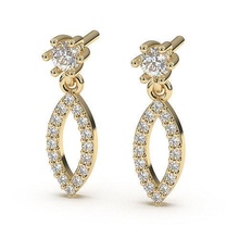 leva diamante orecchini gioielleria argento stampabile 3d gioiello platino oro diamanti moda classico 3d print model - Mito3D
