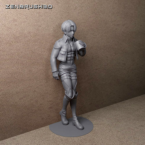 Levi Ackerman atajada titán shingeki kyojin snk eren mikaza juegos juguetes tablero 3D print model - Mito3D