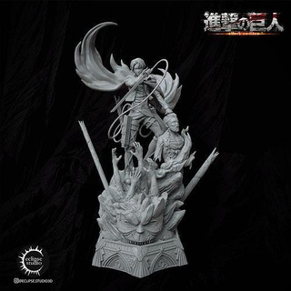 levi ackerman vs zeke jeager ackerma estudioeclipse anime ataque of titán eren mikasa armin bestia japón criatura arte esculturas fantasía ficticio 3d print model - Mito3D
