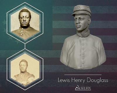Lewis Henry douglass fracasso escultura herman arte retrato estátua homem esculturas americano Civil guerra União 3d print model - Mito3D