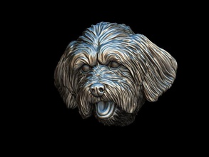 lhasa apso dog head dachshund statue figurine breed animal pet sculpture miniatures figurines bust puppy doggy pendants jewelry 3d print model - Mito3D