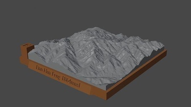 lian hua feng mountain landscape volcano terrain environment nature photogrammetry elevation dem science 3d print model - Mito3D