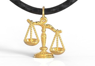 libra scales of justice pendant balance zodiac weight horoscope astrological sign virgo guilt judgment jewelry pendants 3d print model - Mito3D