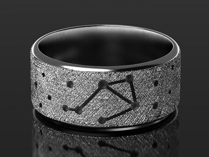libra zodiac constellation rings jewel texture steel silver gold sterling nature design art 3dprinted model 3d print printing prototyping jewelry 3d print model - Mito3D