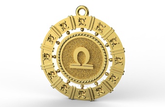 libra zodiaco colgante de oro la joyería cnc 3d imprimibles imprimible plata moda belleza y signos zodiac el collar colgantes 3d print model - Mito3D
