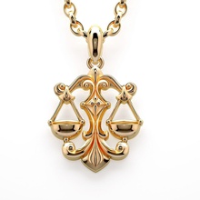libra zodiac sign pendant 001-10 jewelry necklace model 3d printable gold stl pendants 3d print model - Mito3D