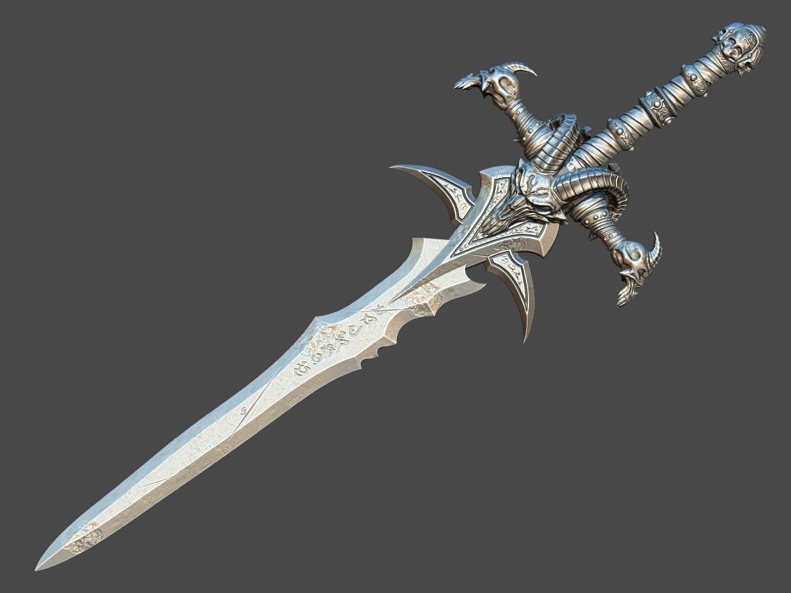 lich rei frostmourne cosplay mundo of warcraft stl arquivo lichking uau espada arthas guerreiro cavaleiro arma escudo acessórios bruxas jogos brinquedos 3dprint militares guerra 3D print model - Mito3D