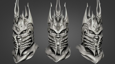lich king helmet - helm of domination lichking zbrush knight protection warcraft wow armor armour shield crusader 3dprint fantasy sculpt game prop lotr mmorpg games toys accessories 3d print model - Mito3D