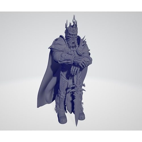 lich rey mundo of warcraft arthas azotar personaje cráneo figura juego anime máscara dios gratis busto lichking muerte caballero señor anillos arte esculturas 3D print model - Mito3D