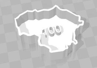 lietuva 100 mapa hobby-diy cookie cortadores a lituânia lietuva100metu hobby diy mão as ferramentas manuais 3d print model - Mito3D