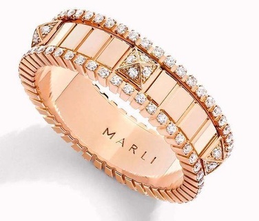 Leben voll Diamant Ring Gold Schmuck Ringe Juwel marli rotierend Bewegung 3d print model - Mito3D
