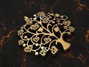 hayat ağaç kolye altın tasarım orman doğa takı desen sanat gümüş yazdırılabilir süslü rokoko elmas çalı mücevher 3d print model - Mito3D