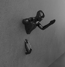 Lebensgröße Laufen Mauer Skulptur laufender Dekoration Statue 3dprinting druckbar STL Datei Kunst Skulpturen 3d print model - Mito3D