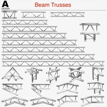 light beam trussed 24 modular pieces-3dprint truss system parts stage stand stands scaffold studio set structure trusses beams building material materials buildings lighting science 3d print model - Mito3D
