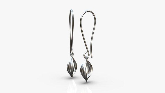 light modern earrings jewelry gold earring jewellery print printing cast lux pendant silver fashion stud art style fine 3d print model - Mito3D