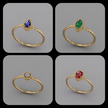 light ring design diamond ruby saphir emerald jewelry rings 3d print model - Mito3D