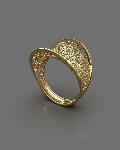 luce squillare oro d'oro anelli gioielleria stampa stampa stampabile prototipazione cast imprimante or gioiello bijoux moda moderno argento 3D print model - Mito3D