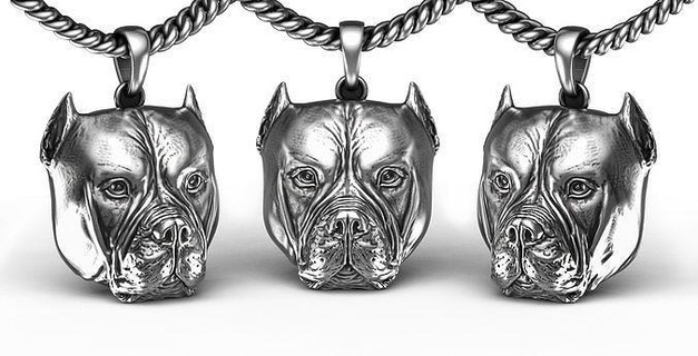 Licht Gewicht Hund Anhänger Pitbull Haustier Bulldogge Boxer Tiere Schmuck Französisch frencgbulldog Silber französischer Hundeliebhaber Hundeanhänger 3d print model - Mito3D