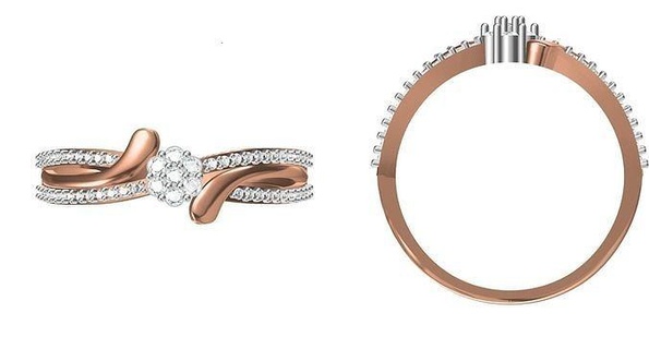lumière poids mariage engagement femmes bague stl jcd détails bijoux bande femme précieux or imprimable anneaux diamant solitaire 3d print model - Mito3D