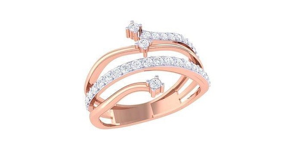 ligero wt anillo 29 joyería imprimible diamante oro anillos Boda compromiso joya peso minimalista Delgado delicado 3d print model - Mito3D