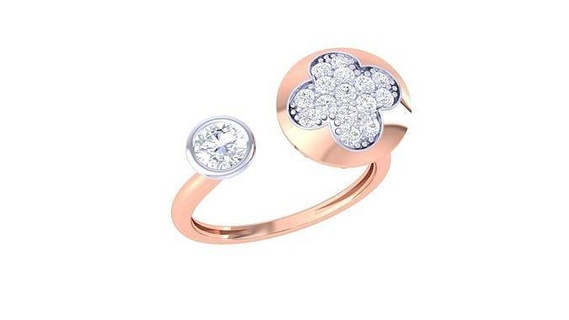 lumière wt bague 48 bijoux imprimable diamant or anneaux mariage engagement bijou poids minimaliste délicat 3d print model - Mito3D