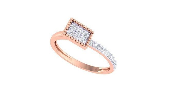 ligero wt anillo 68 joyería imprimible diamante oro anillos Boda compromiso joya peso minimalista Delgado delicado 3d print model - Mito3D