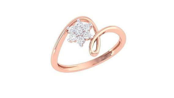 lumière wt bague 91 bijoux imprimable diamant or anneaux mariage engagement bijou poids minimaliste délicat 3d print model - Mito3D