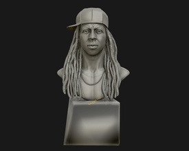 pequeño wayne 3d imprimible modelo escultura arte anatomía estatua cabeza hombre mármol personas decoración cuerpo cantante rapero americano esculturas 3d print model - Mito3D