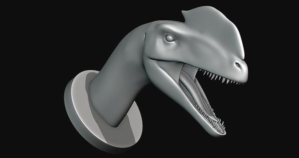 liliensternus Kopf Dinosaurier Dino Drucken 3d Modell druckbar drucken Kunst Skulpturen 3d print model - Mito3D