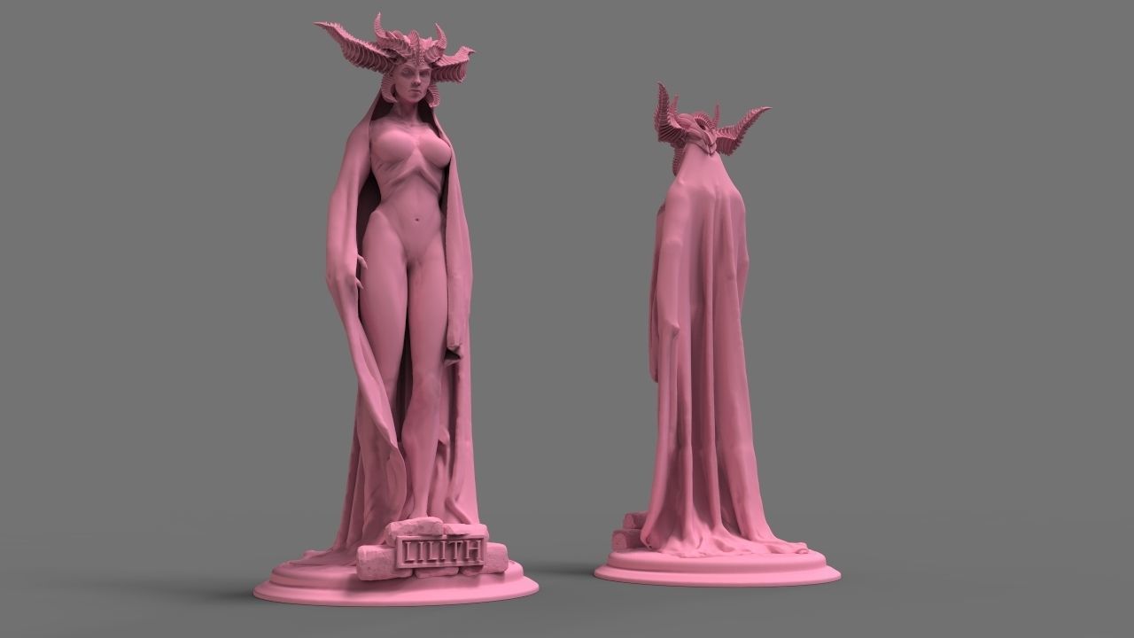 lilith schach königin frau kunst skulptur diablo charakter succubus skulpturen 3D print model - Mito3D
