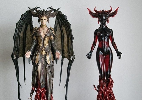 Lilith kız evlat kin 2 versiyon kar fırtınası Şeytan reçine iskelet 3dprint boynuz Kadın Sanat heykeller 3d print model - Mito3D
