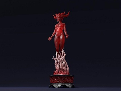 Lilith kız evlat kin şeffaf kırmızı reçine versiyon Şeytan succubus iv 4 iskelet toplanabilir oyun exquisitecraftsmanship özel boyama iblis dünyası kadın Kadın kar fırtınası Sanat heykeller 3d print model - Mito3D