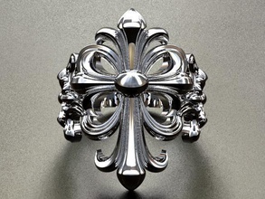 lily anel da cruz jóias lilysign kingsign o rei de prata ouro homem a mulher crossring gótico gothicring estilo anéis 3d print model - Mito3D