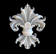 lirio royal ornamento escultura impresión planta maceta estuco decoración Arte esculturas 3d print model - Mito3D