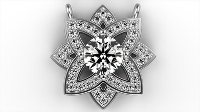 lily sapphire pendant jewelry gem precious diamond gold pendants 3d print model - Mito3D