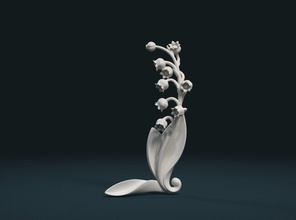zambak of vadi kara çiçek bahçe dekor dekorasyon köşe element bitki doğa dekoratif botanik örtüsü sanat 3d print model - Mito3D