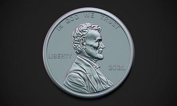 lincoln moneta americano us presidente vecchio storico memoriale abramo cerchio replica arte monete distintivi 3d print model - Mito3D