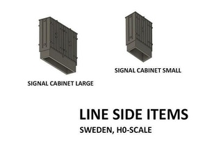 line-0036 set sweden h0-scale 20 items linje signal railroad railway modellbau eisenbahn h0 scale cabinet box hobby diy rail 3d print model - Mito3D