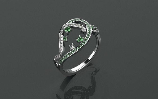 lines movement ring - 3d jewelry an-467 luxury fashion design pendant earring ear cuff bracelet necklace engagement print joyas anillos collares compromiso tiffany rings 3d print model - Mito3D