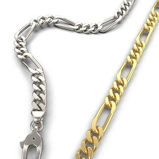 Verknüpfung Kette Armband 020 kubanisch Miami Halskette Silber Gold Männer Mode druckbar unisex Stahl Chrom figaro Schmuck Armbänder 3d print model - Mito3D