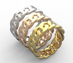 lien anneaux bague chaîne bijoux or argent bijou mariage engagement imprimable sterling 3d print model - Mito3D