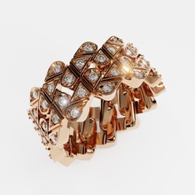 linkchain ring gioielleria lusso oro stampabile diamante cubano collegamento catena donne moda collegamenti Catene anelli 3d print model - Mito3D