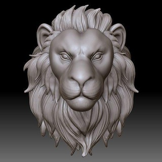 lion face sculpture Leone animale sculture stampabile scultura oro statua anatomia gioielleria zbrush 3dprinting animali arte 3d print model - Mito3D