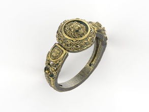 león-ring2 la joyería anillo los anillos plata imprimible león 3d print model - Mito3D
