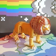 aslan esnek mafsallı hayvan print in place kedi vahşi Afrika acayip hayvanat bahçesi oyuncak safari güzel Şirin Yazdır yer destek Bedava oyunlar 3d print model - Mito3D