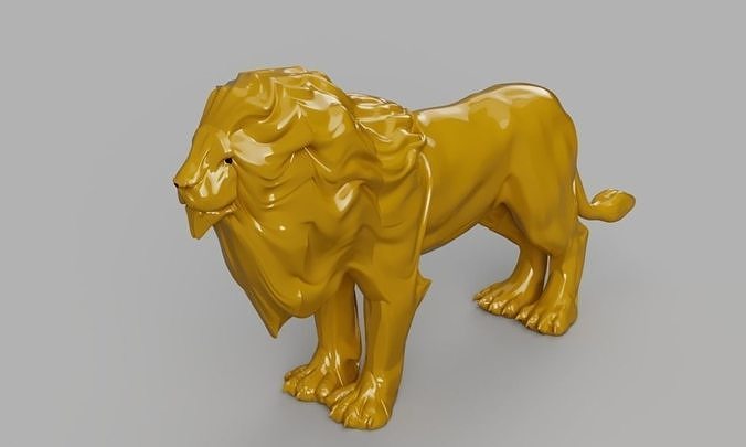 Lion 3d modèle animal imprimable chat art animaux mammifère sauvage personnage statue puzzle jouets jouet défi or Afrique Jeux modèles 3D print model - Mito3D