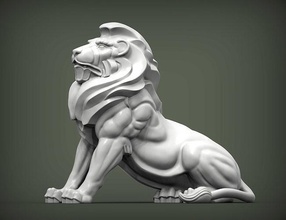 aslan 3d baskı doğa memeli hayvan heykel heykelcik hatıra stilize Yazdır model şekil vermek Sanat heykeller basılı kedi hayvanat bahçesi vahşi Afrika 3d print model - Mito3D
