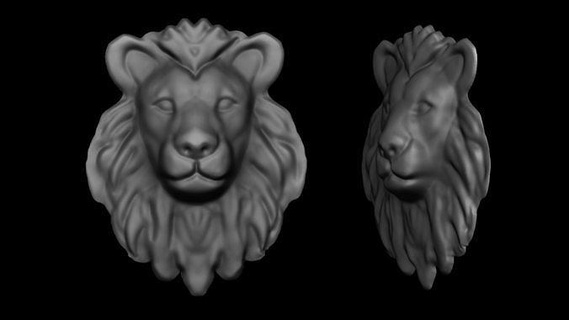 aslan Sanat cnc Artcam Rahatlama 3dprinter yazıcı Odun oymacılık panel kolye yazdırılabilir mücevher Öz heykel minyatürler yüzük aslanlar zbrush bas heykeller 3d print model - Mito3D