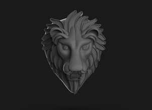 lion badge imprimable animal statue mammifère chat sauvage zoo tigre safari rugir danger bijoux broches art panneaux logos soulagement bas pendentifs 3d print model - Mito3D